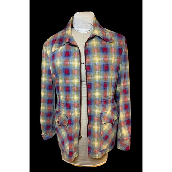 Silton California Vintage Jacket Full Zip Front Pockets Snap Cuffs Sz. M - Picture 5 of 14